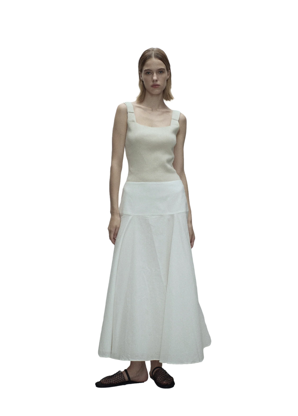 Viktoria Chan Gelene linen skirt Skjørt Hvit - modostore.no