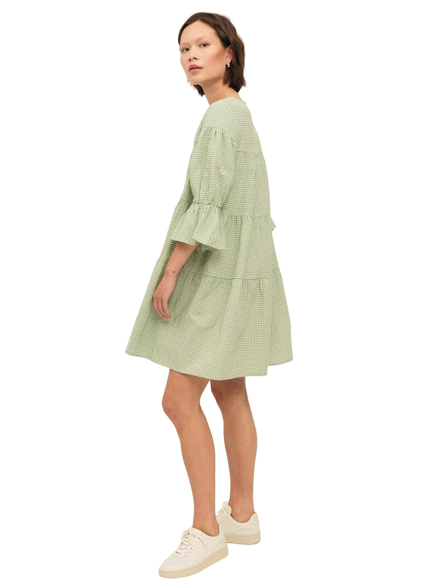 Once Untold Indiana Dress Kjole Hvit Og Grønn - modostore.no