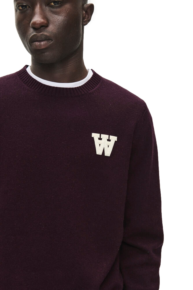 Wood Wood WW Tay Logo Genser Burgunder