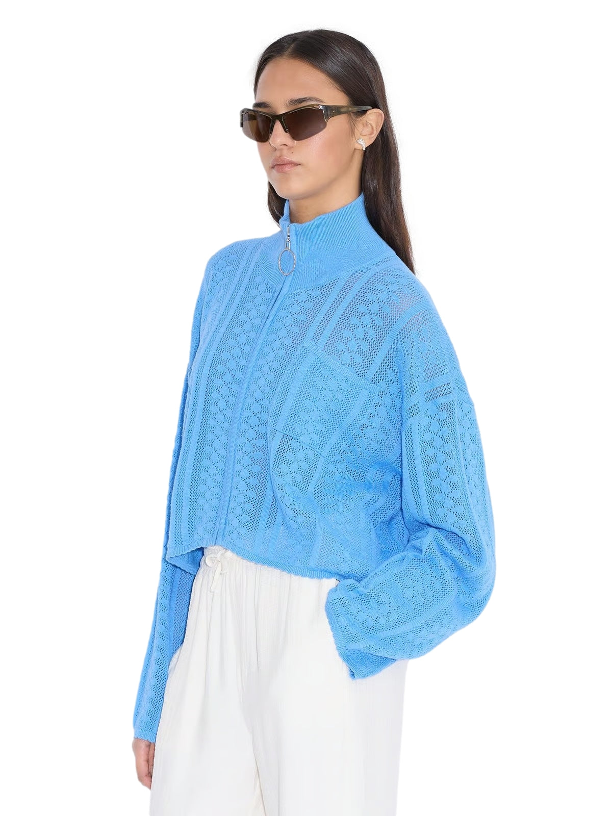 Holzweiler Tine Crochet Cardigan Cardigan Blå - modostore.no