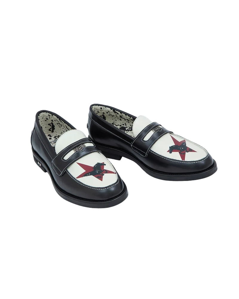TwoJeys Wild Horse Penny Loafer Sko Hvit Og Sort - modostore.no