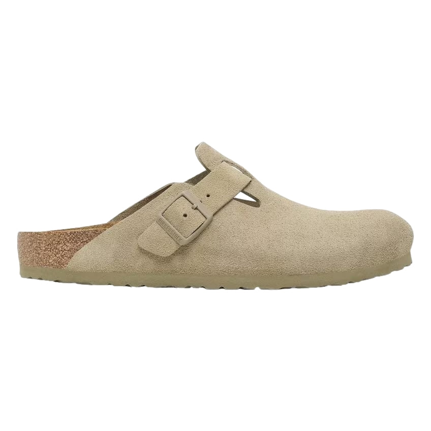 Birkenstock Boston Suede Narrow Faded Khaki Sko Khaki