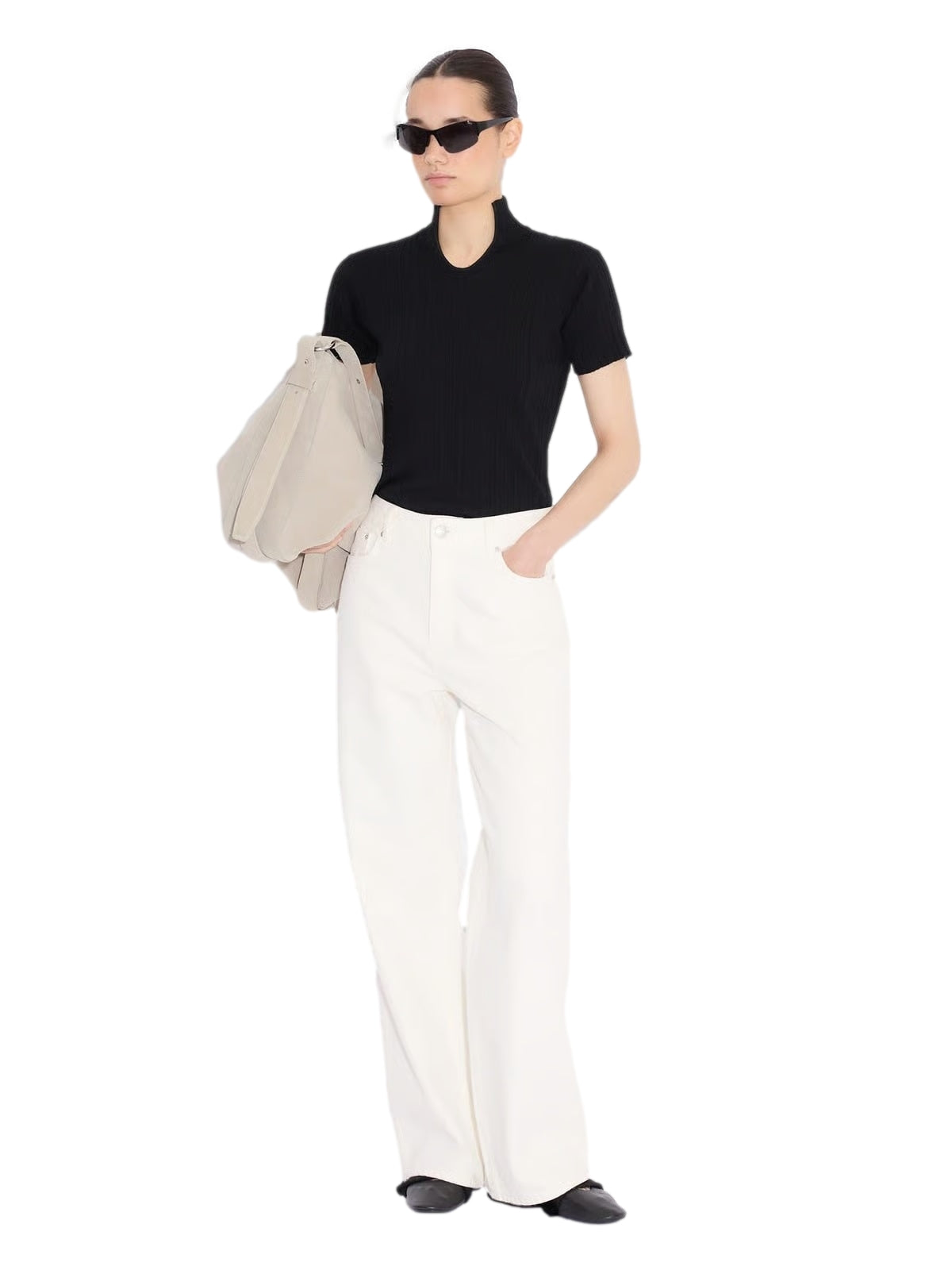 Holzweiler W Wide-Leg Jeans Jeans Ecru - modostore.no