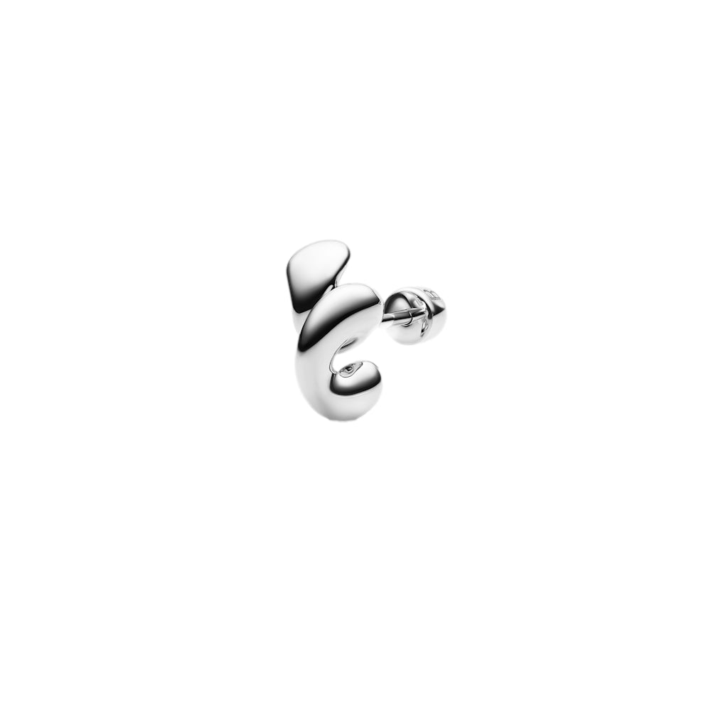 Maria Black Coil Whirl Stud Right Silver Øredobber Sølv - modostore.no