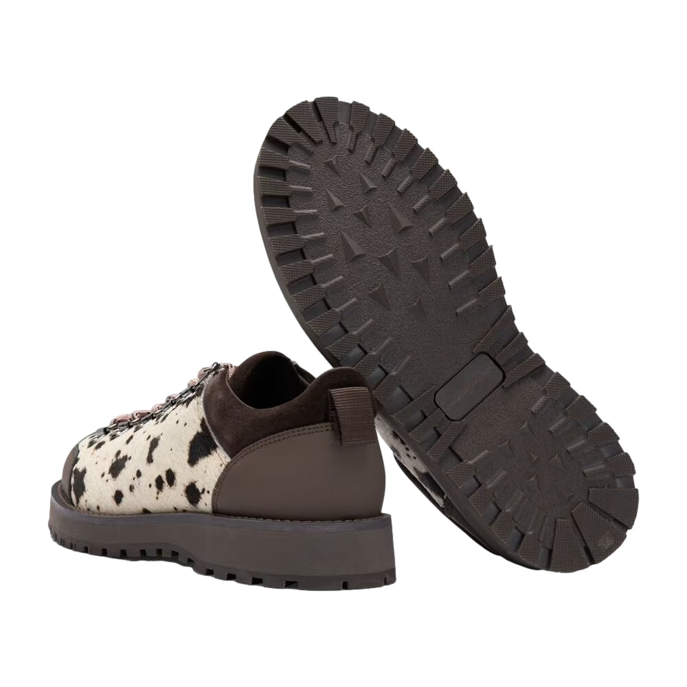 Garment Project Dune Low - Hairy cow Leather Sko Hvit Og Brun - modostore.no
