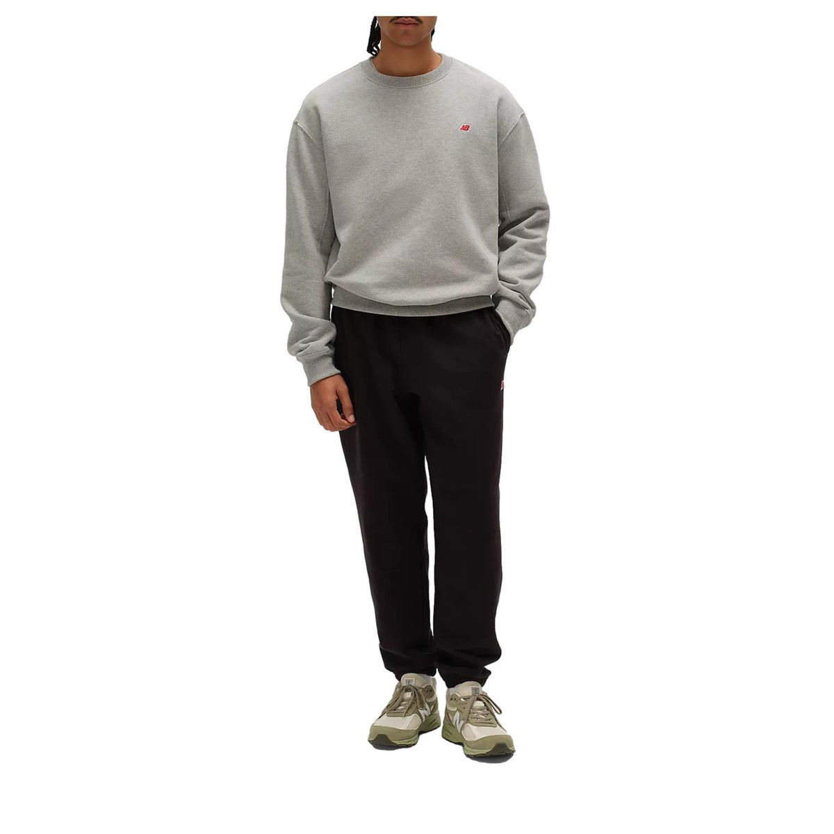New Balance Made in USA Core Crewneck sweatshirt genser i grått med rund hals