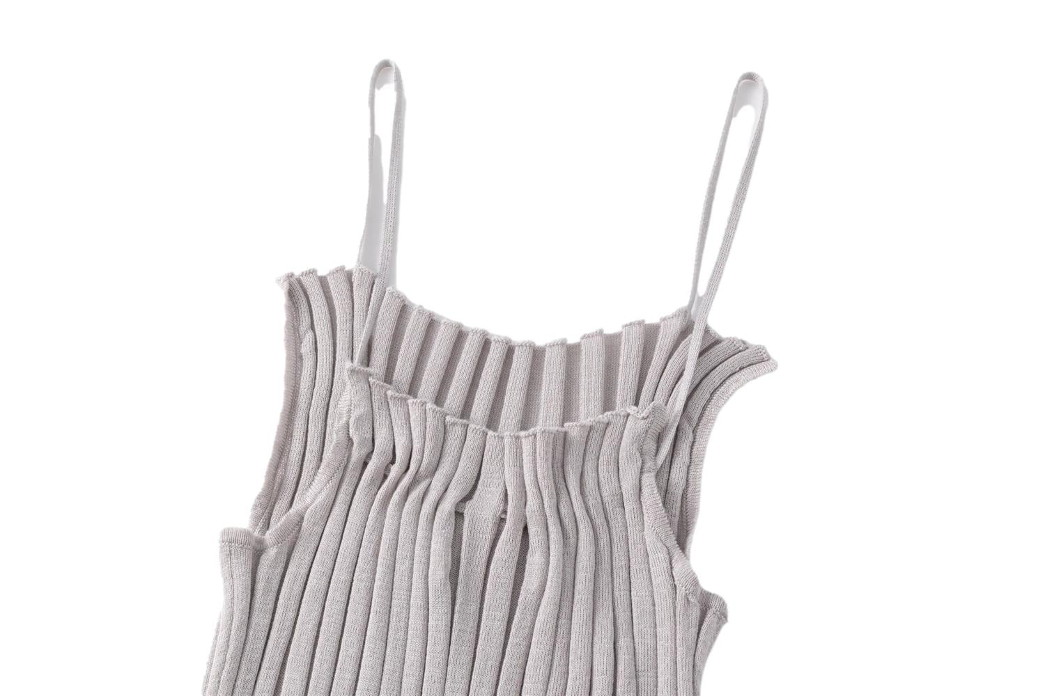 Viktoria Chan Gelene Knit Tank Topp Lysegrå - modostore.no