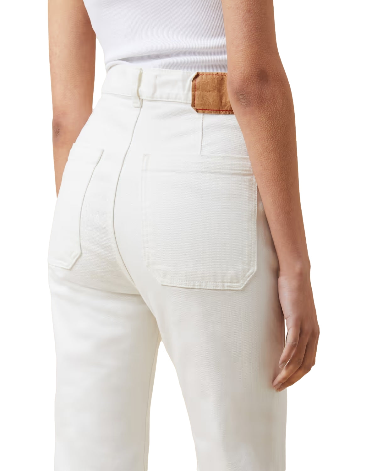 Jeanerica St Monica naturhvite jeans for kvinner, avbildet med klassisk passform og lyse, off-white fargede denimstoff.