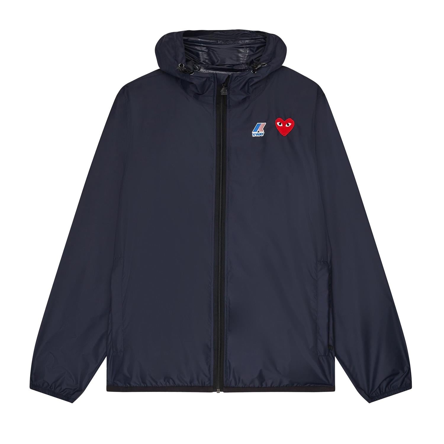 Comme des Garcons Play K-WAY Hoodie Full Zip Jakke Navy - modostore.no