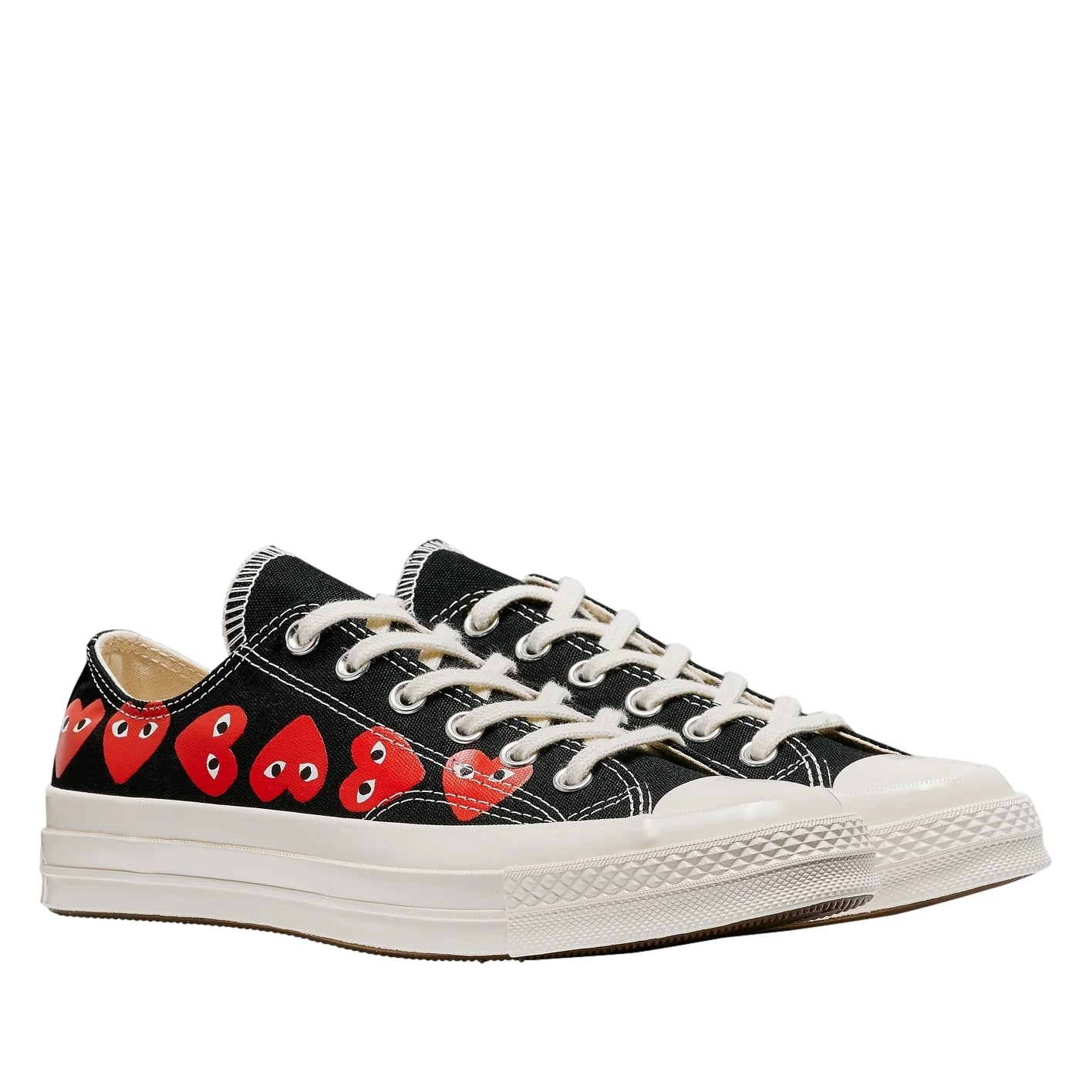 Comme des Garcons Play x Converse CDG Multi Heart Low Top Sko Sort - modostore.no
