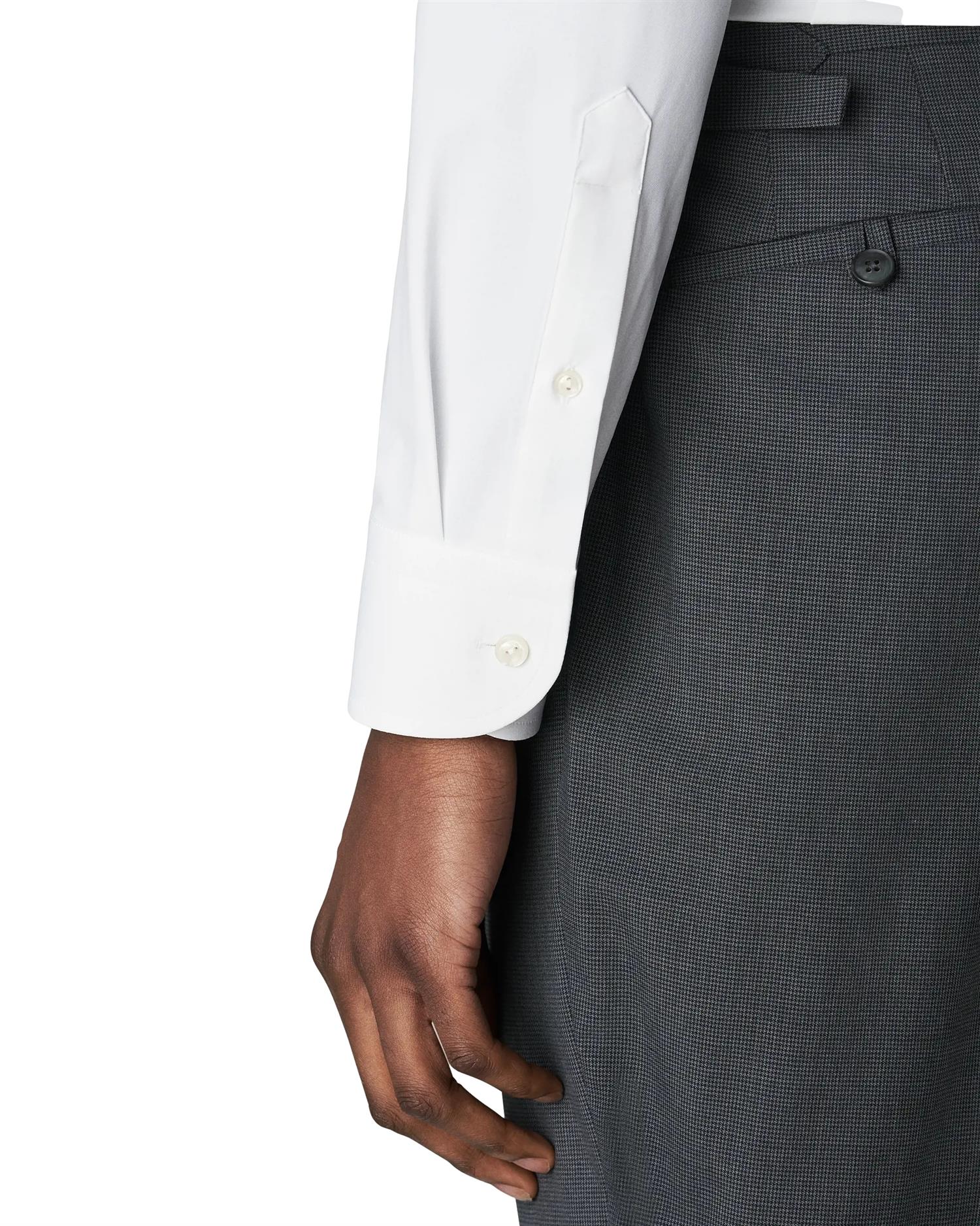 Eton White Four-Way Stretch Shirt Skjorte Hvit - modostore.no