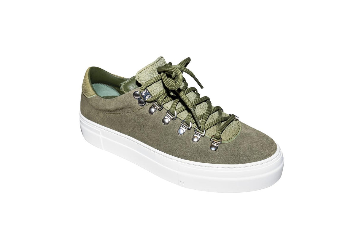Diemme Marostica Low Platform Sage Green Suede Sko Oliven