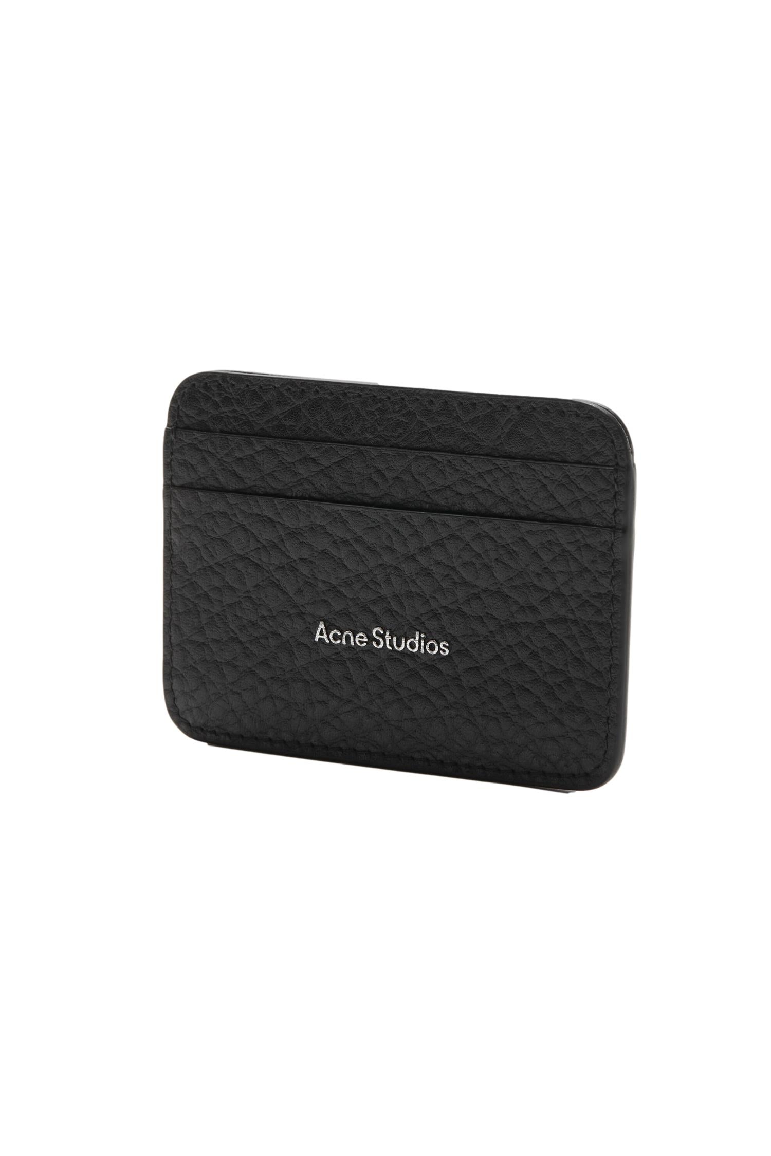 Acne Leather Card Holder Lommebok Sort - modostore.no