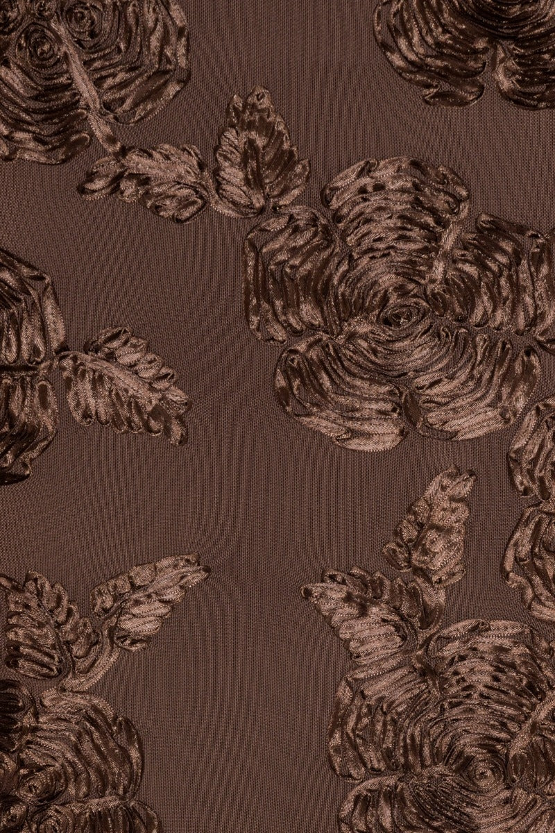 ROTATE Flower Mesh Maxi Dress Kjole Brun - modostore.no