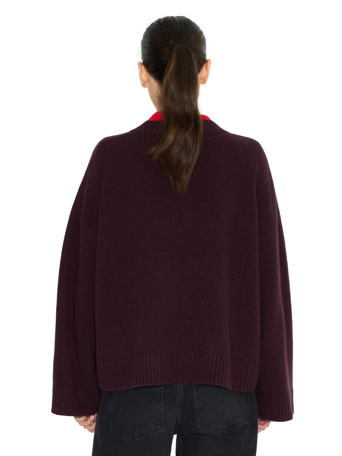 Holzweiler Julia Wide Cardigan Genser Burgunder
