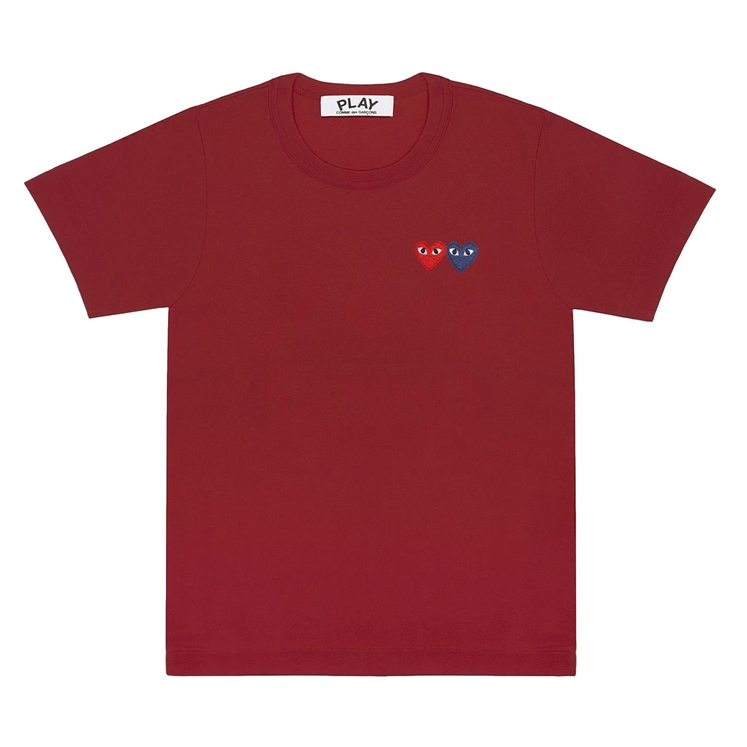 Comme des Garcons Play T-Shirt Double Burgendy Emblem T-shirt Burgunder