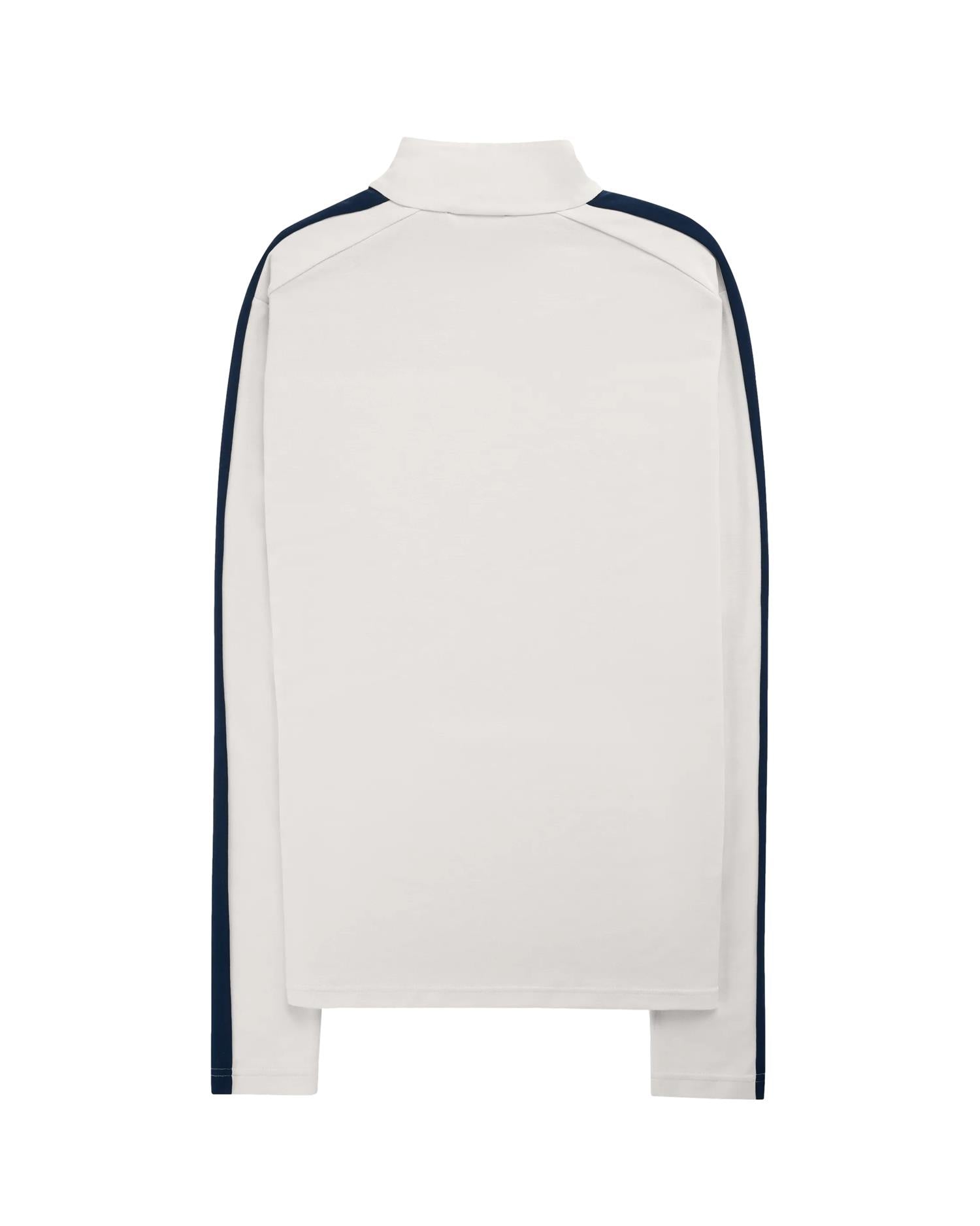 Amundsen 5Mila Half Zip Mens Stripe Genser Hvit Og Mørkeblå