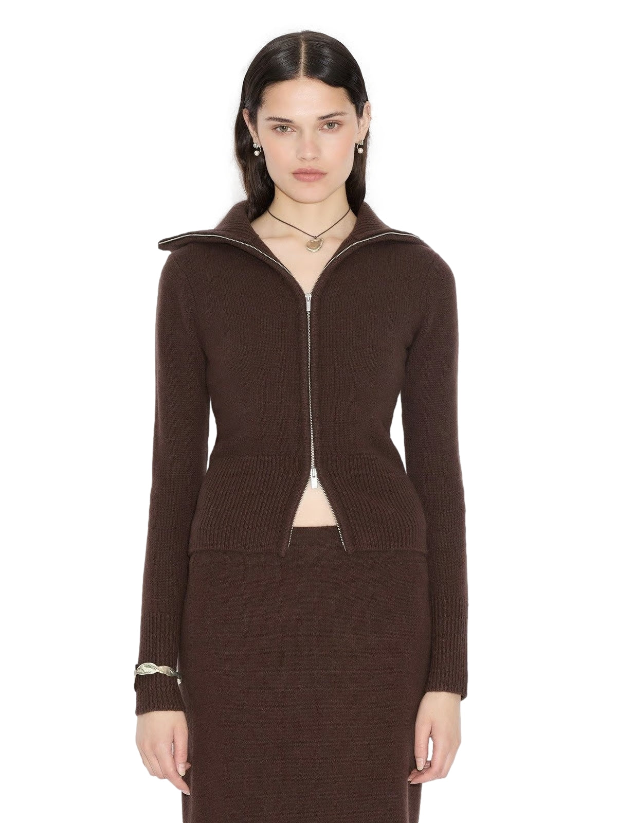 Holzweiler Line Wool Cardigan Cardigan Brun - modostore.no