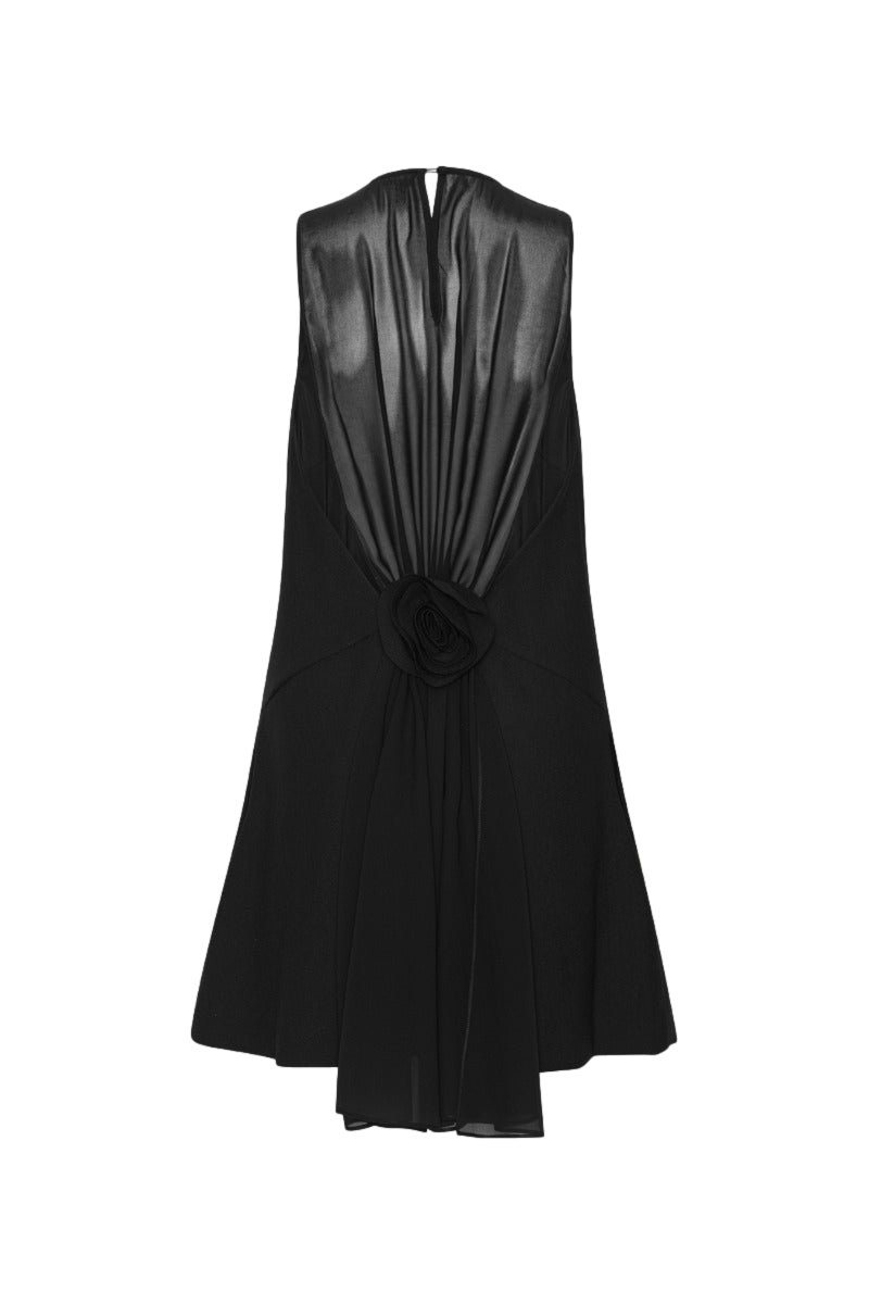 ROTATE Crepe Mini A-Line Dress Kjole Sort