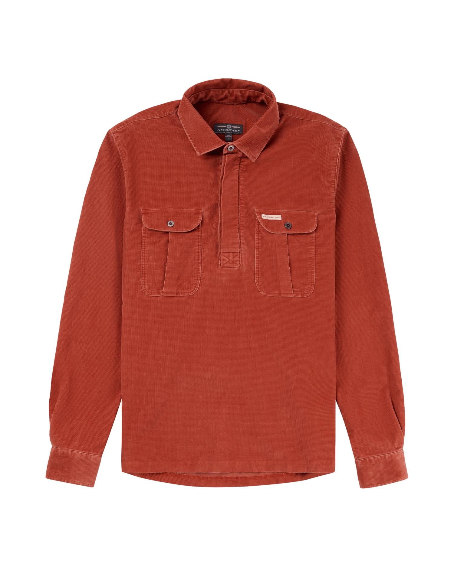 Amundsen Ranger Velvet Half-Zip Shirt Mens Skjorte Rød