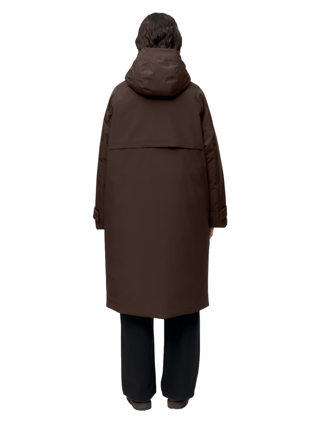 Blæst Røros Down Coat Java jakke i brunt med dunfôr, viser jakken med glidelås og varme, pustende design.