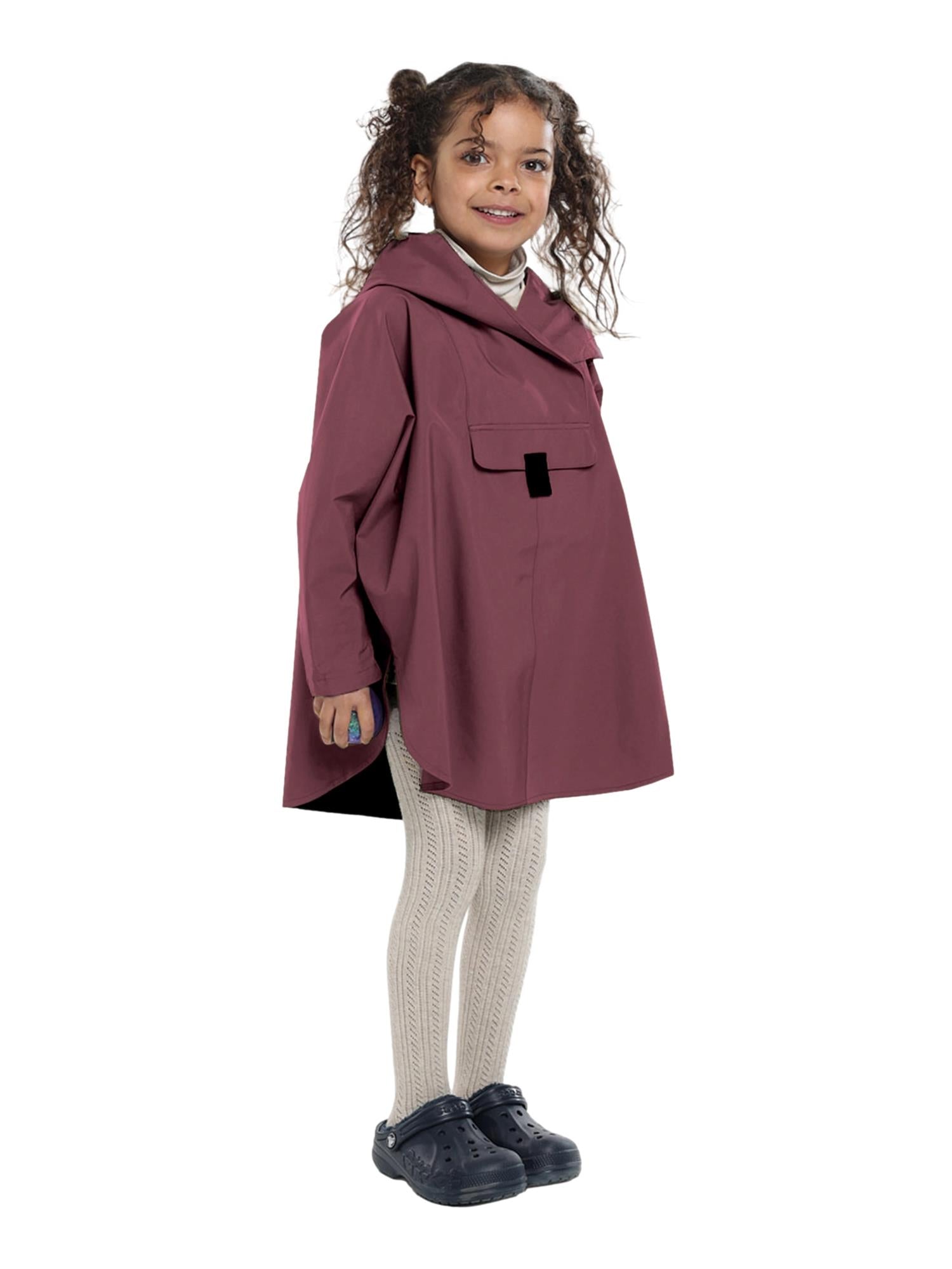 Blæst Bergen Mini Poncho Late Dawn Jakke Vinrød - modostore.no