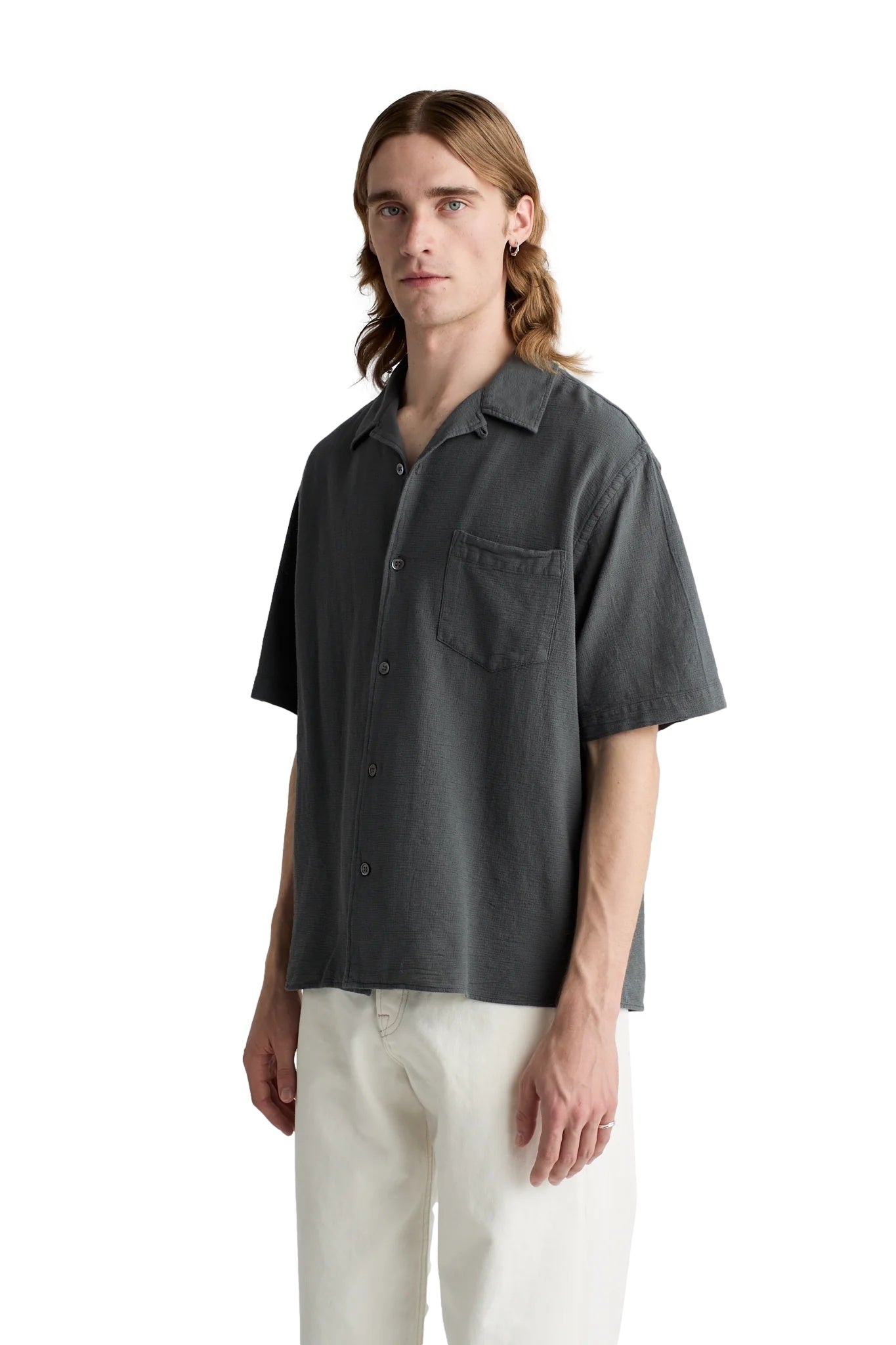 Livid Stone Loose Skjorte Grå - modostore.no