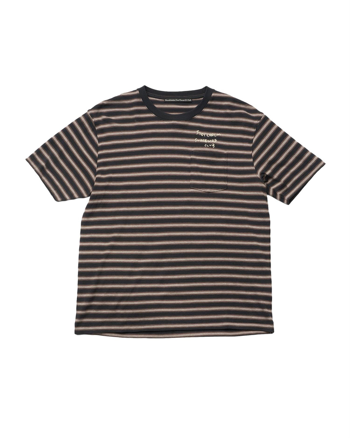 Stockholm Surfboard Club Franz Pocket Tee T-shirt Brun Striper