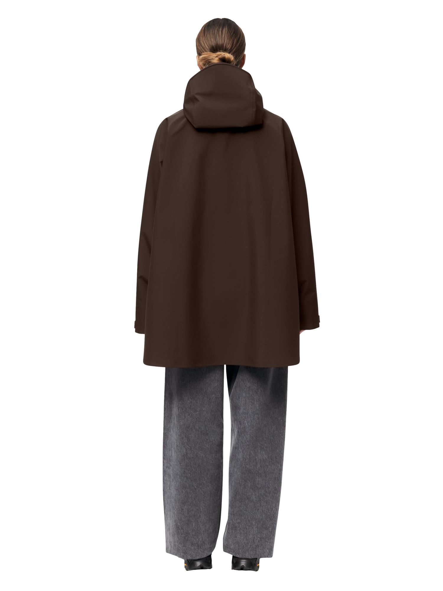 Blæst Voss Poncho Java Jakke Mørkebrun - modostore.no