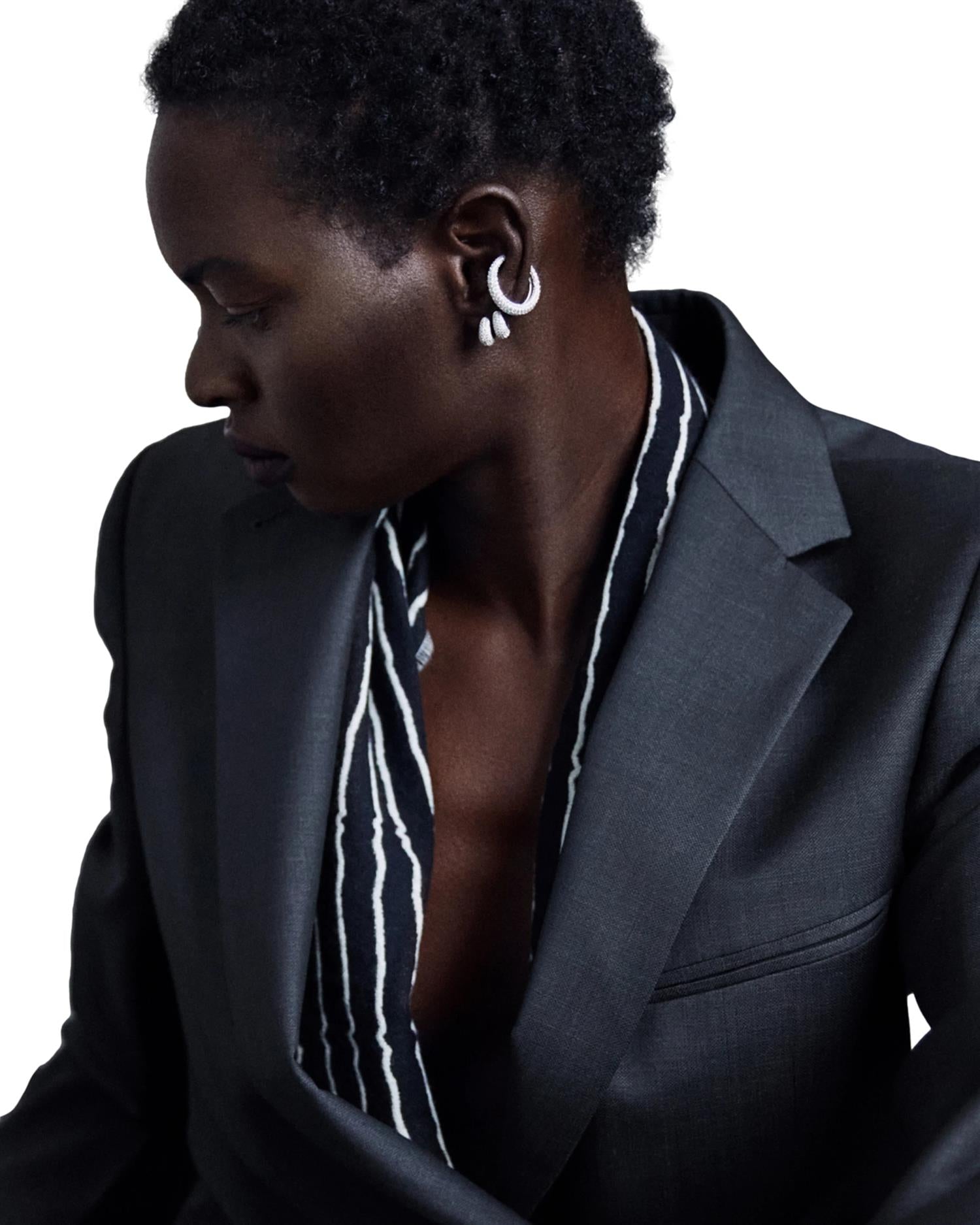 Tom Wood Ice Huggie Pave silver Øredobber Sølv - modostore.no