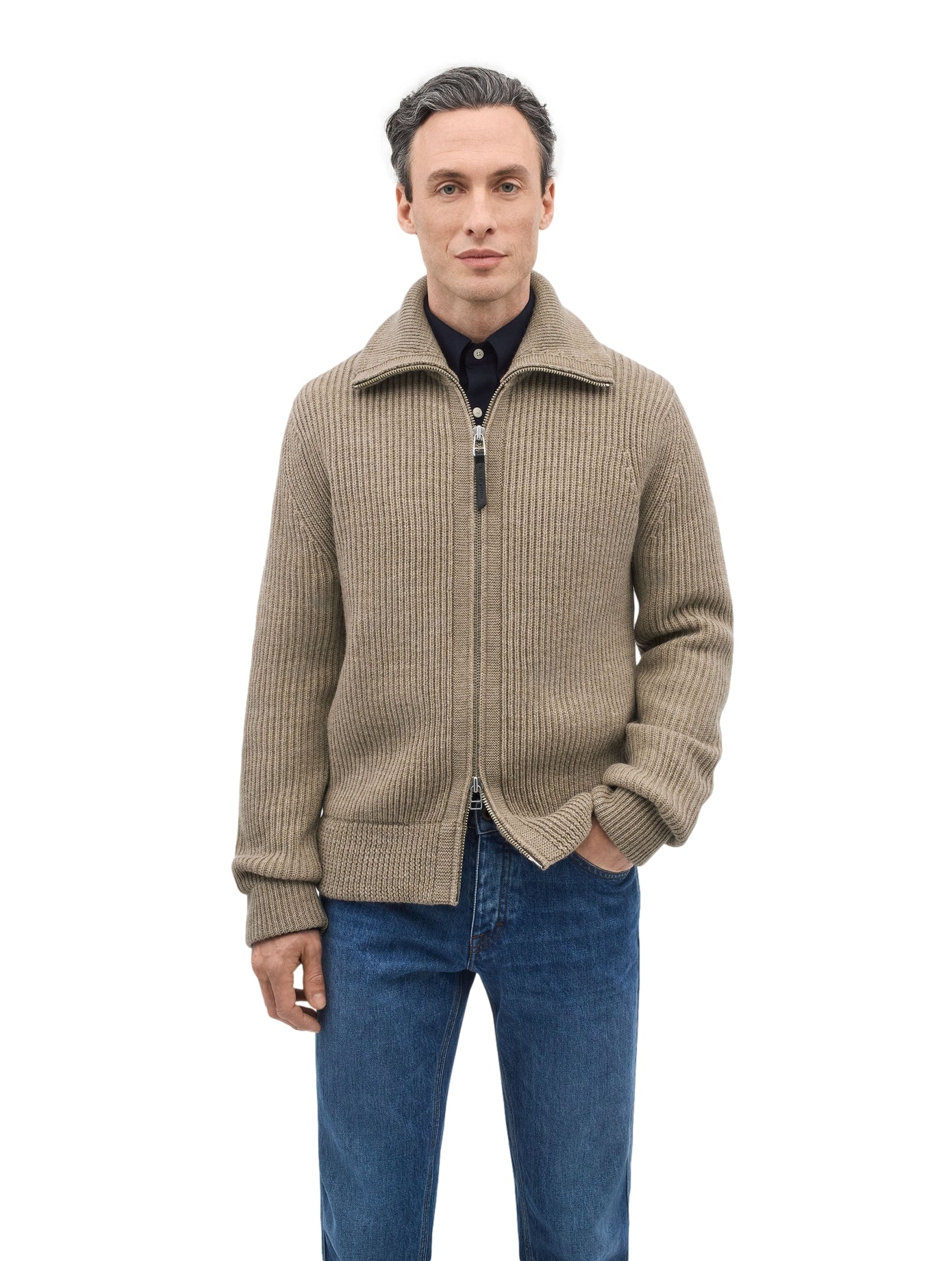 Tiger of Sweden Niall Zip-Up Genser Beige