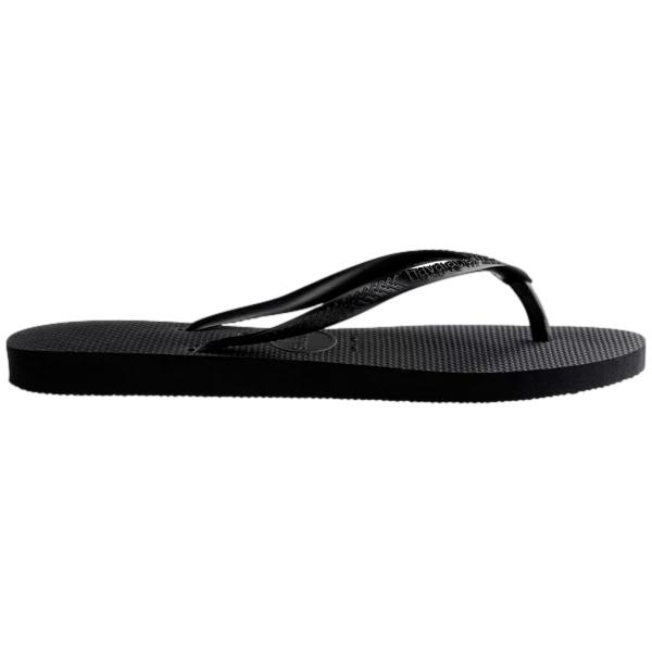 Havaianas Hav. Slim Black sko i svart med smale remmer, casual flip-flops for komfort og stil.