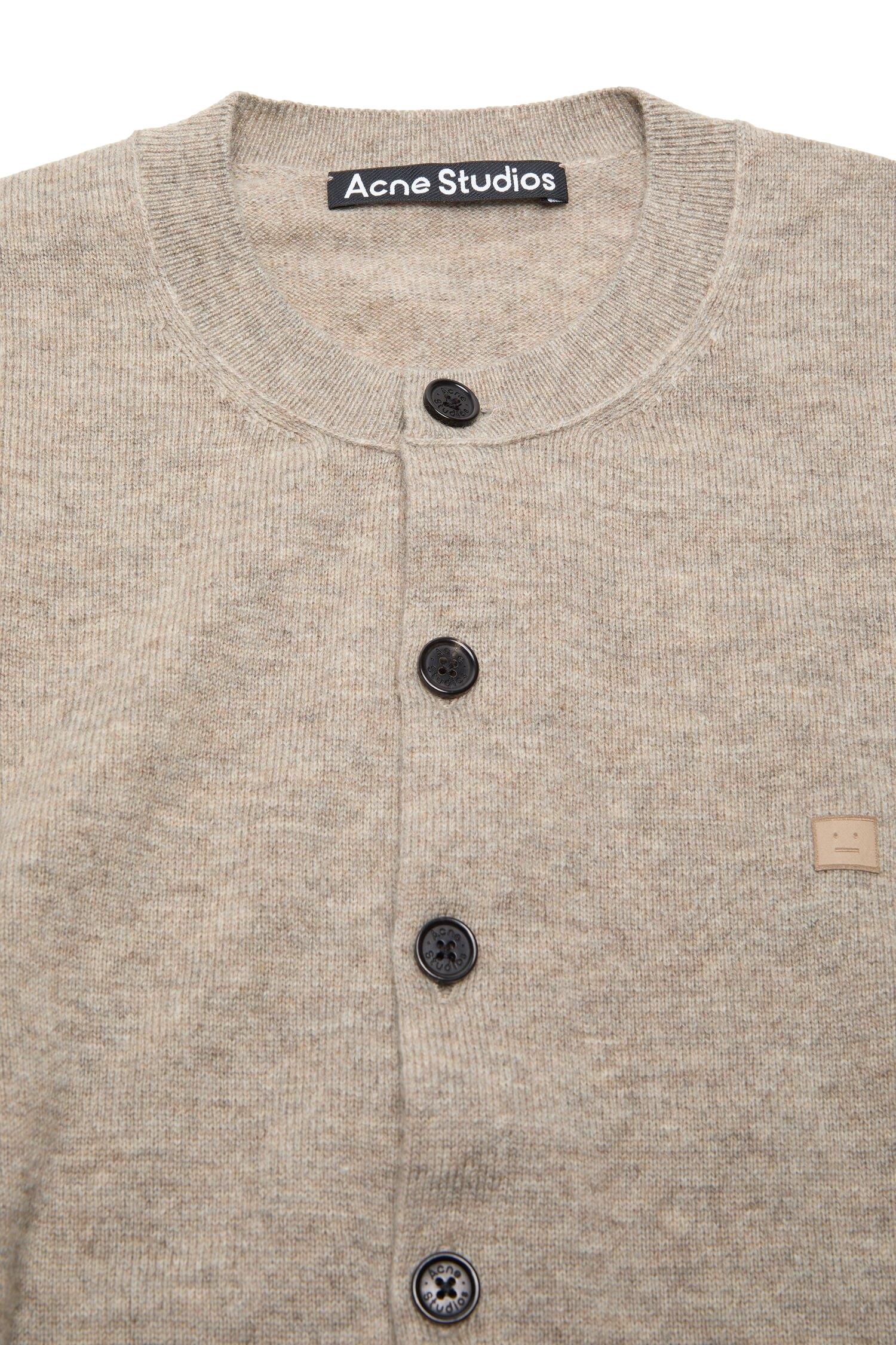 Acne Cadigan Yak Wool - Fitted Fit Cardigan Beige - modostore.no