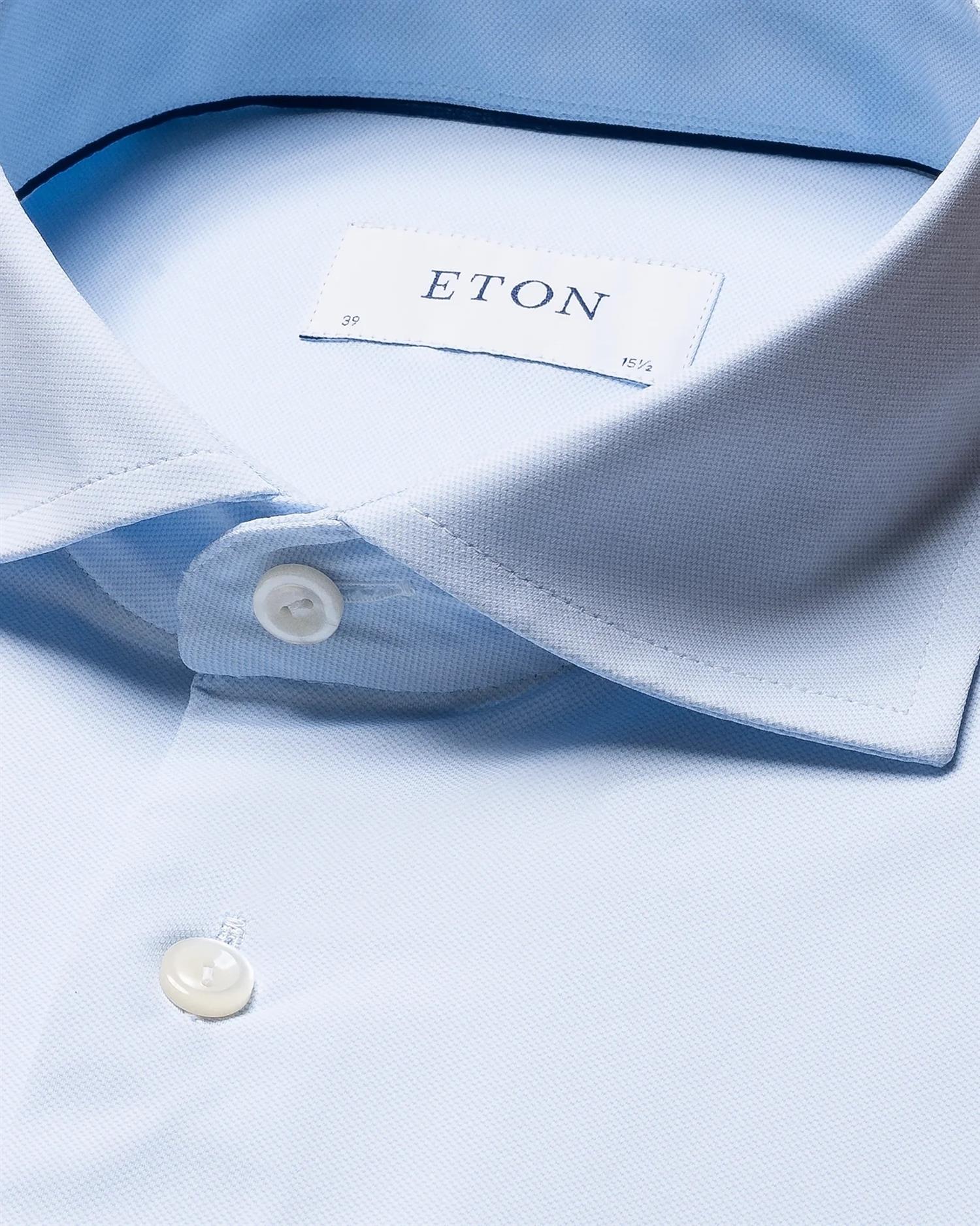 Eton Light Blue Four-Way Stretch Shirt Skjorte Lyseblå - modostore.no