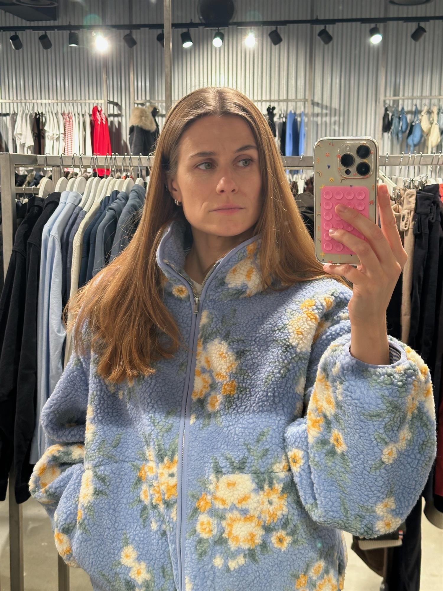 Holzweiler Rype Fleece Jacket Jakke Blå Mønster