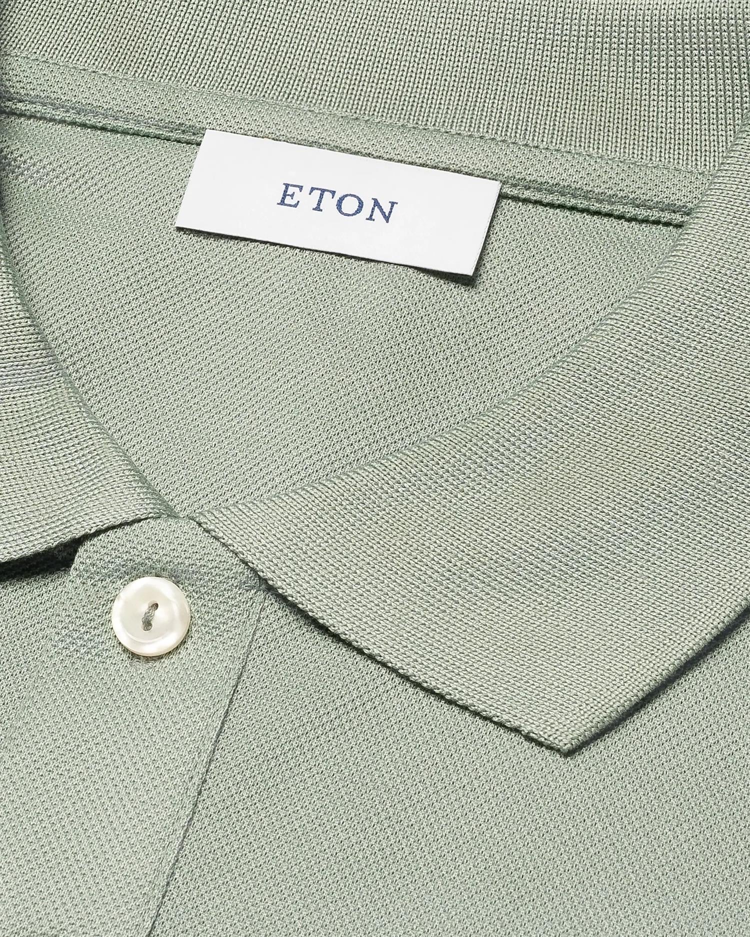 Eton Filo di Scozia Solid Piqué T-shirt Lysegrønn - modostore.no