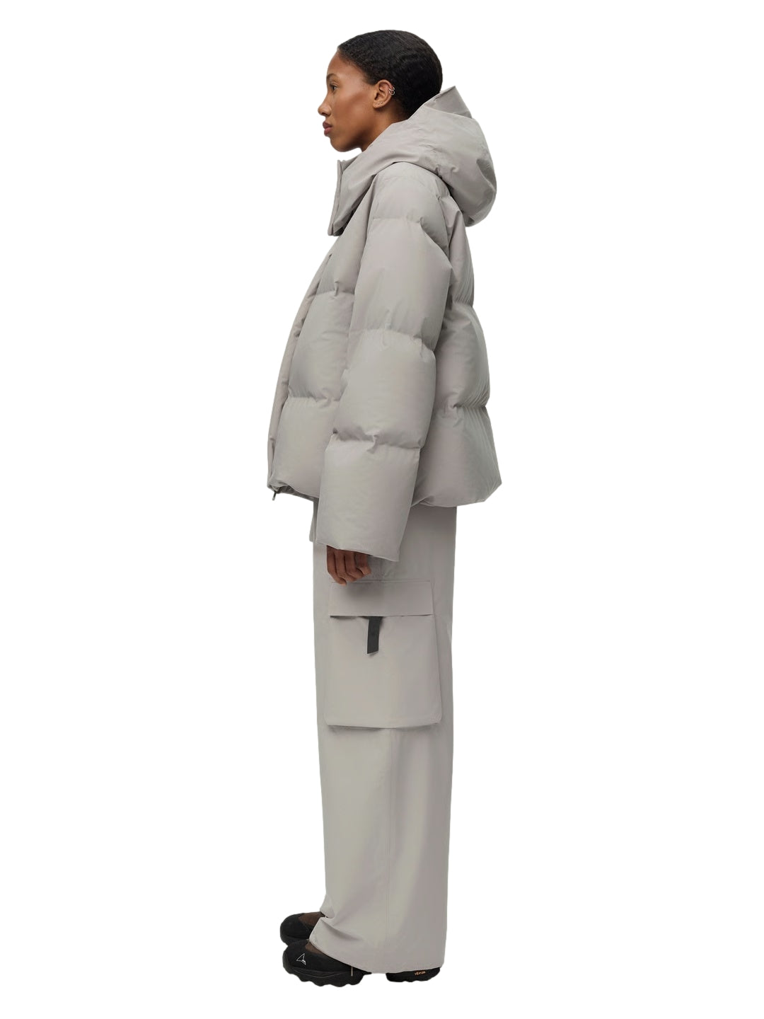 Blæst Selje Down Jacket Low Tide Jakke Beige Grå - modostore.no