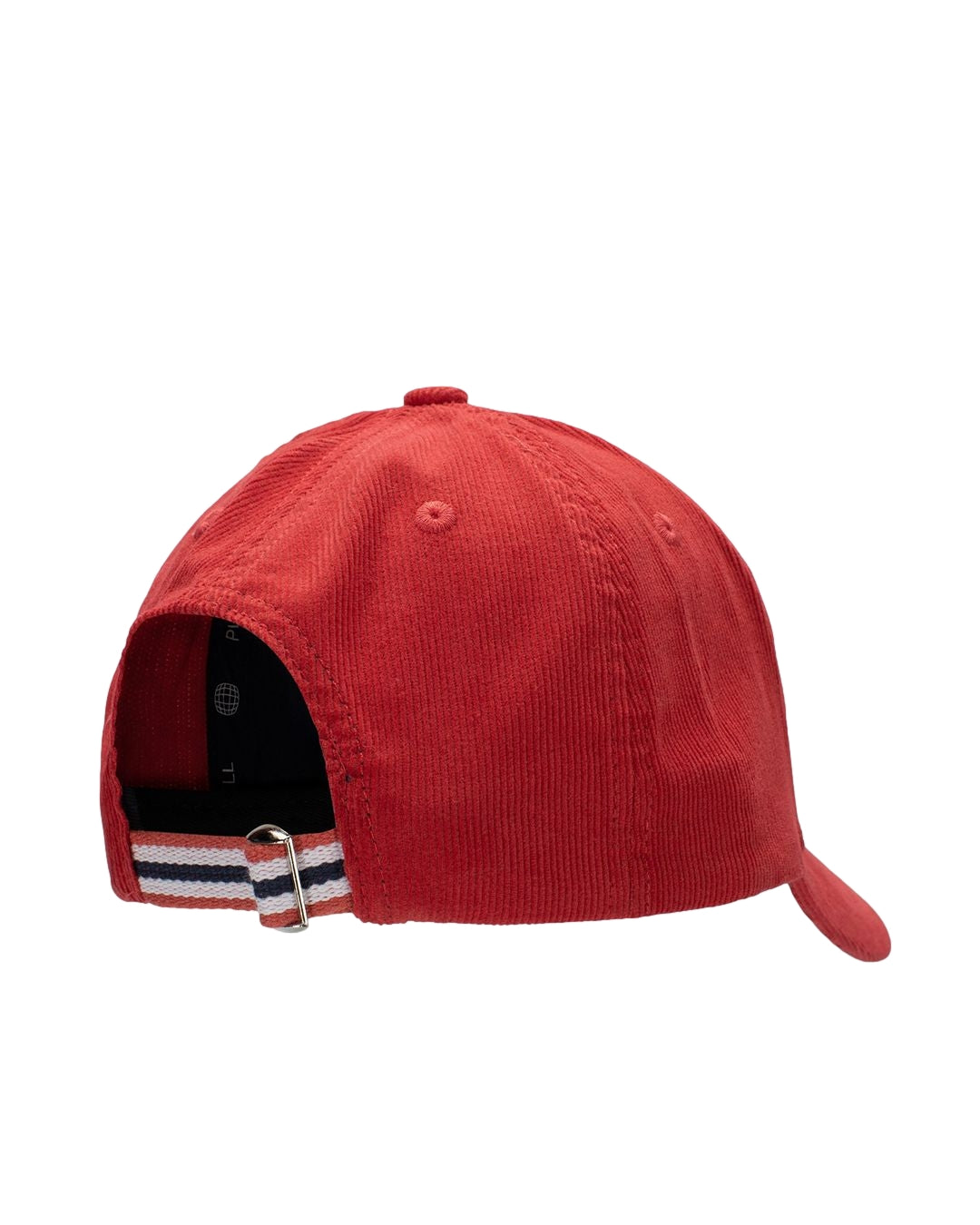 Rød Amundsen Concord Caps cap med justerbart bånd og logo foran, vist på en modell.