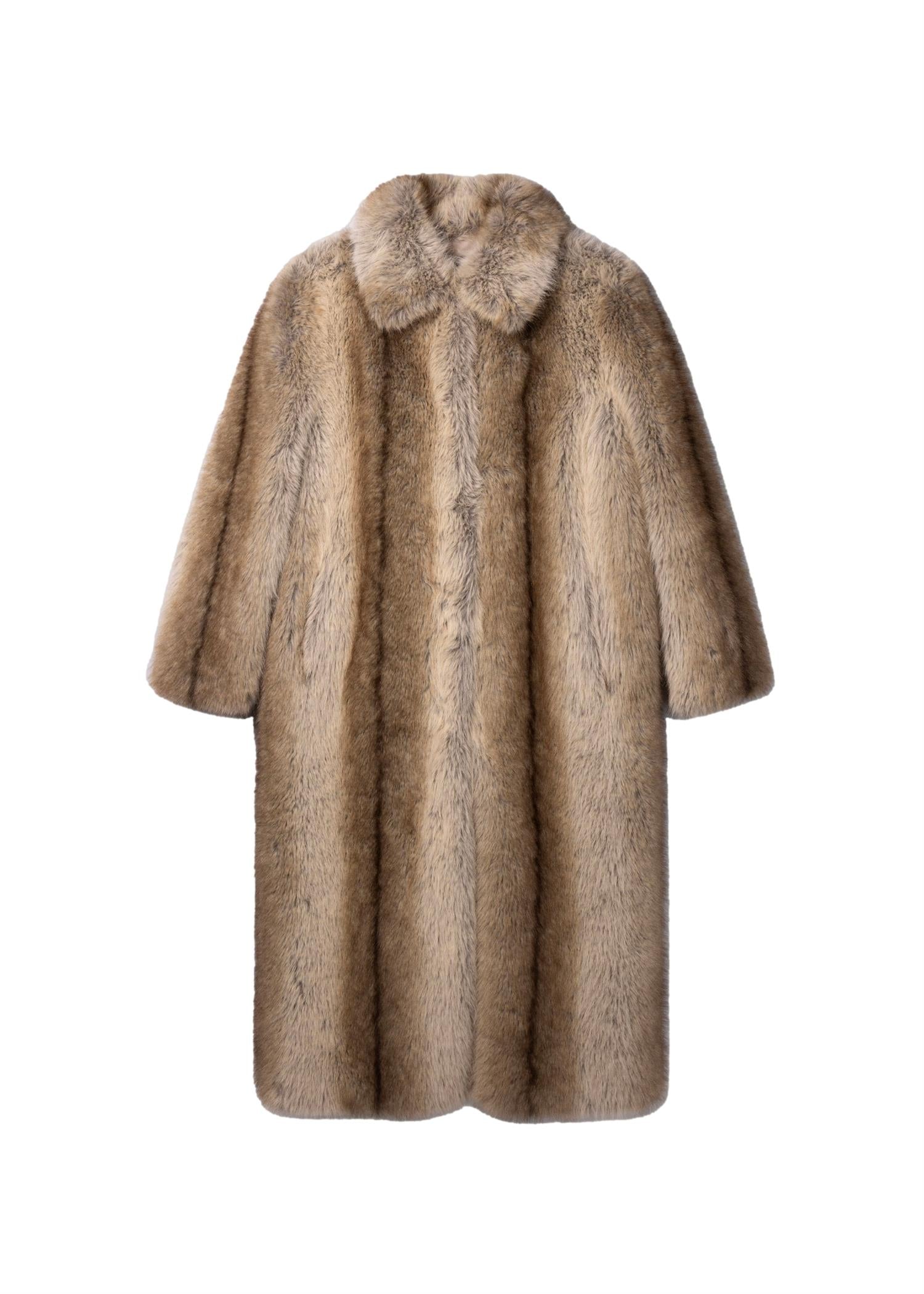 Studio AR Scarlet Faux Fox Jakke Brun/Beige