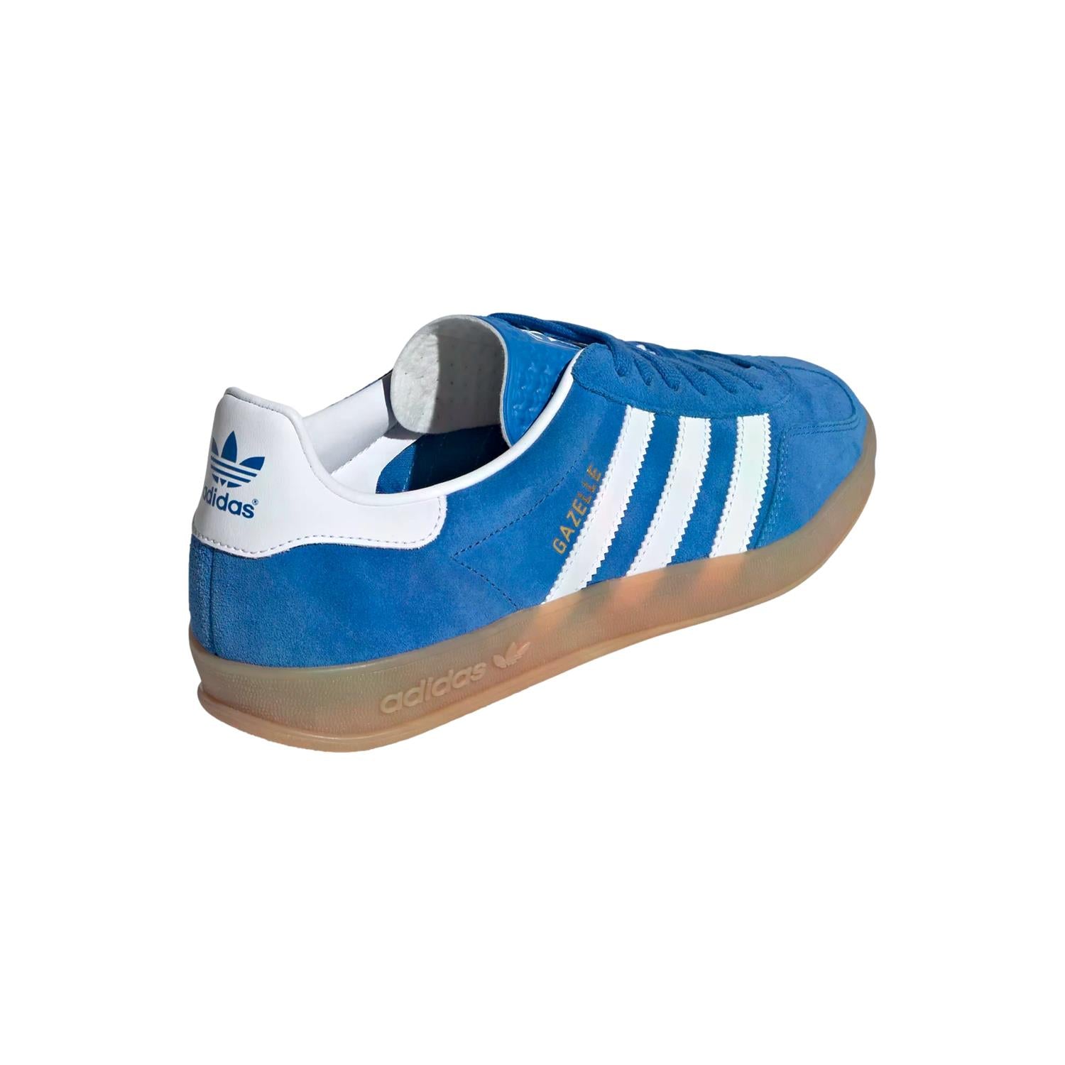 Blå Adidas Gazelle Indoor sko for menn med komfortabel design og klassisk stil, perfekt for innendørs trening og casual bruk