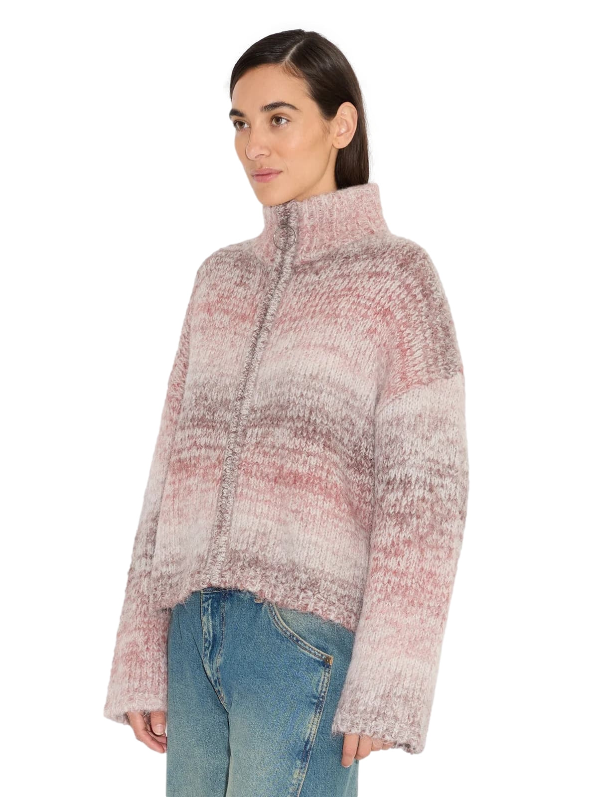 Holzweiler Tine Gradient Cardigan Cardigan Burgunder Mønster