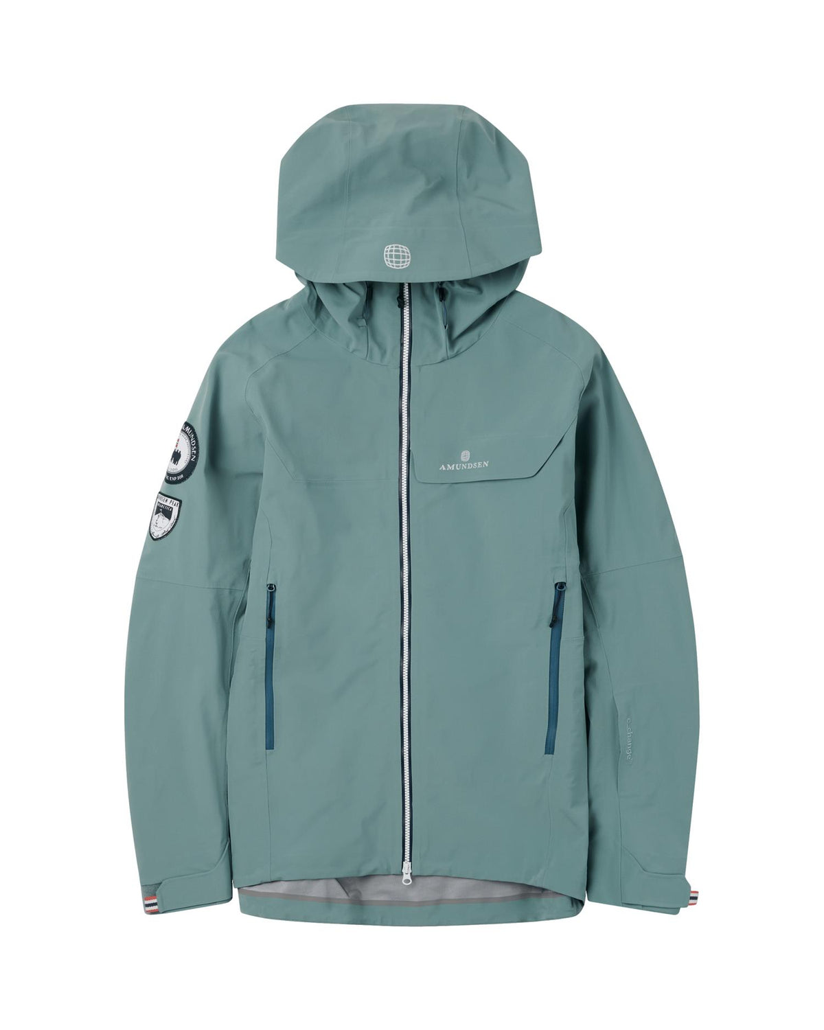 Amundsen Peak Jacket herre i stormy blue, turkis, utendørs jakke med vanntett stoff og pustende materiale.