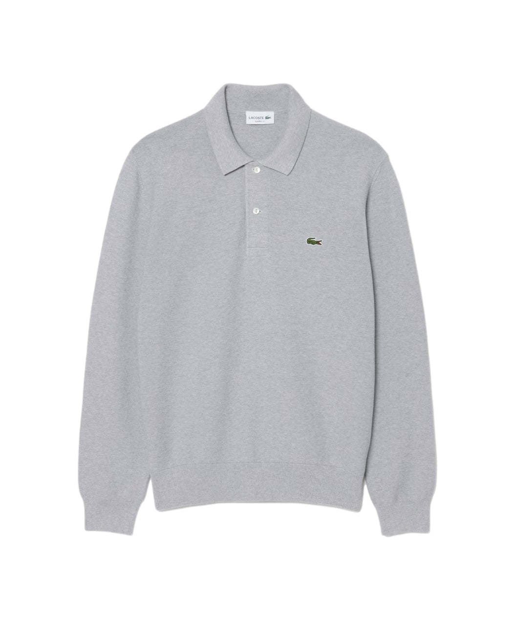 Lacoste Classic Fit Long Sleeved Knitted Polo Shirt Genser Grå