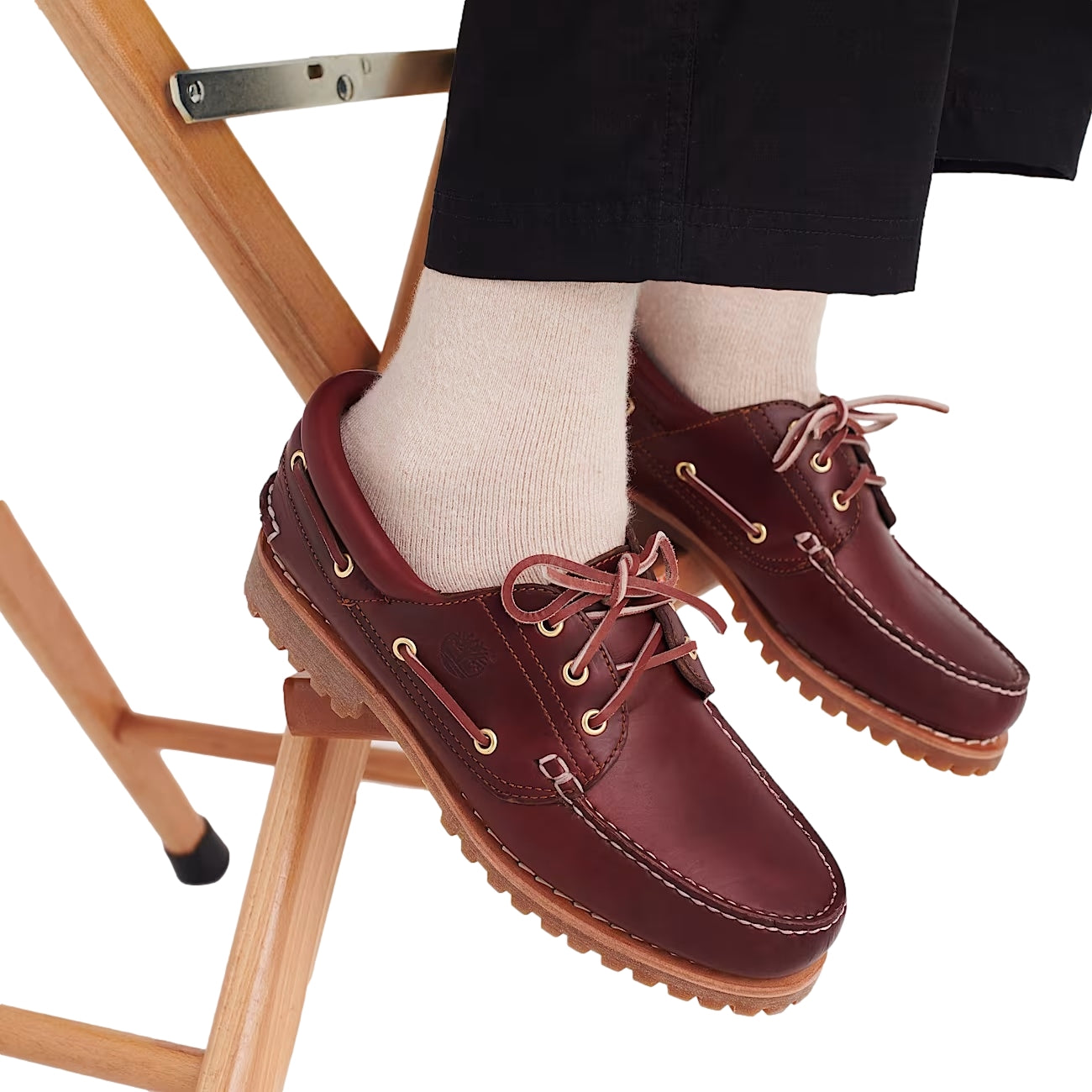 Timberland Authentic 3-Eye Lug Boat Shoe Burgundy Sko Burgunder