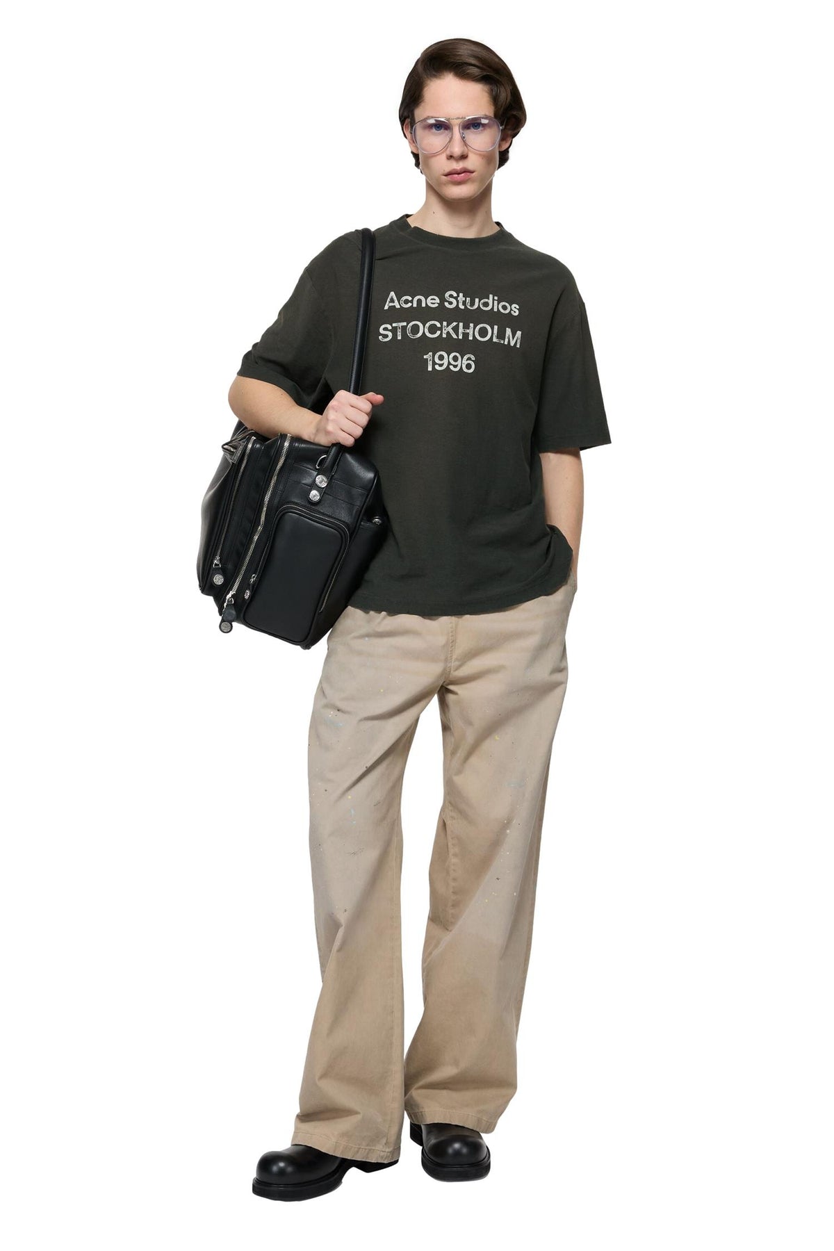 Acne Sprayed Logo T-Shirt T-shirt Vasket Sort