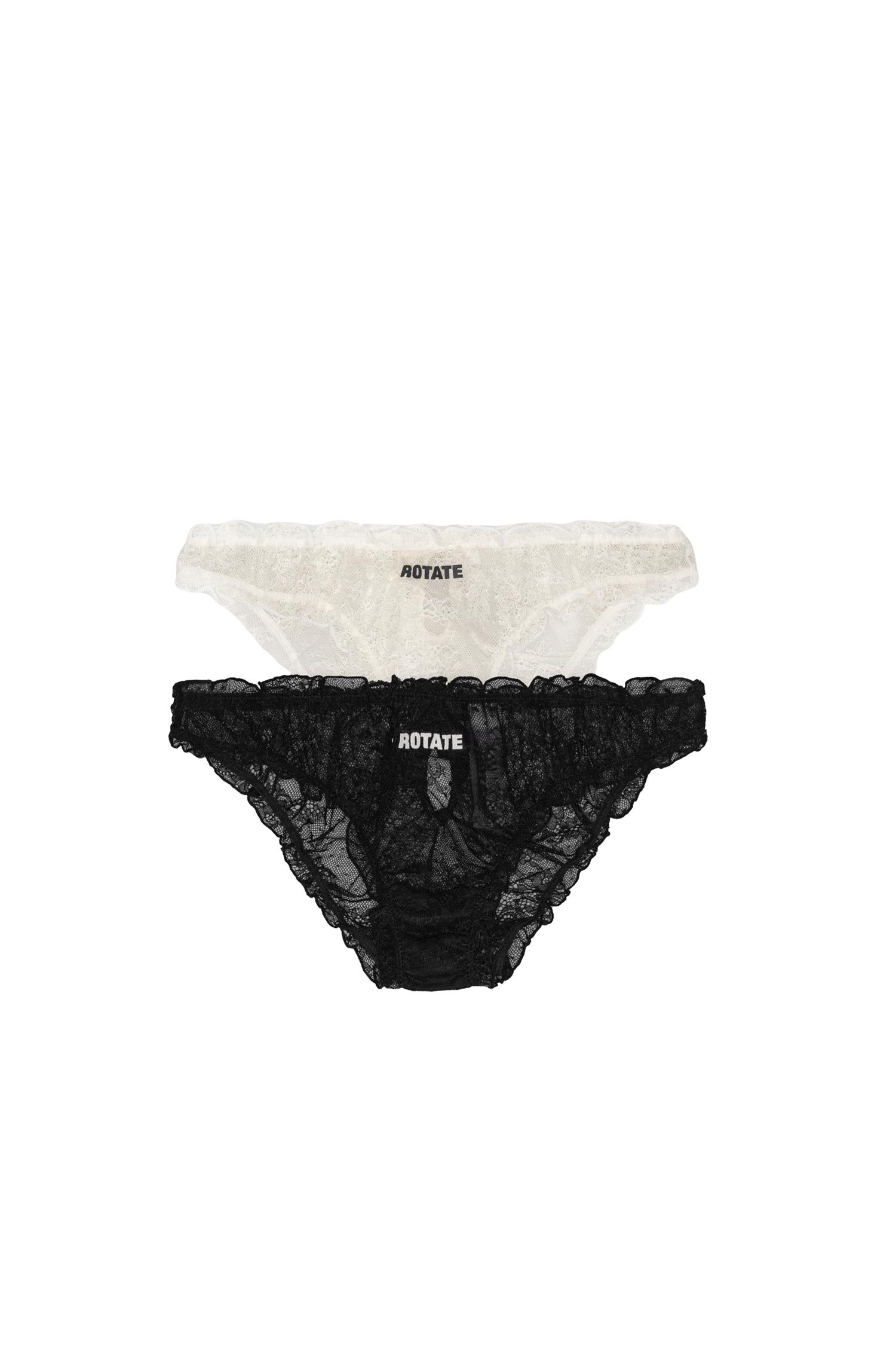 ROTATE Love Stories 2-pack Lace Brief Undertøy Sort Og Hvit - modostore.no