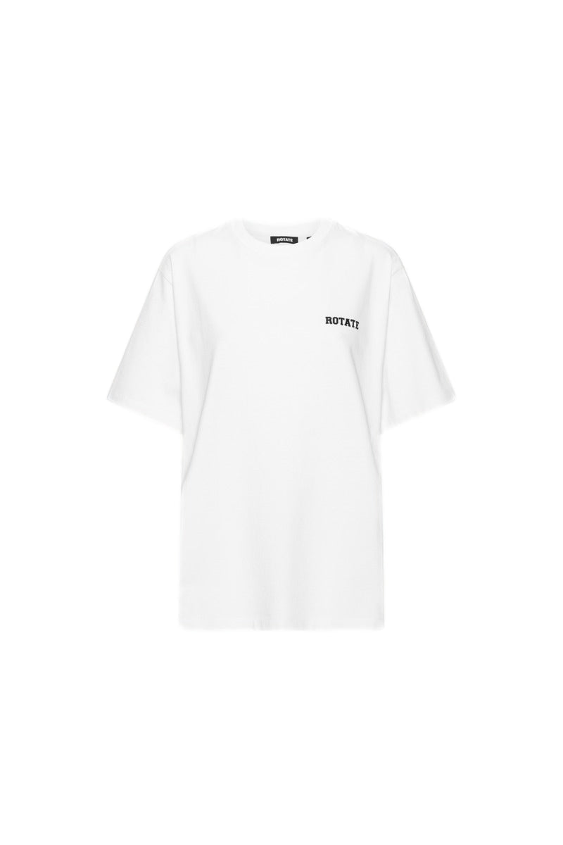 ROTATE Jersey Oversized T-Shirt Topp Hvit