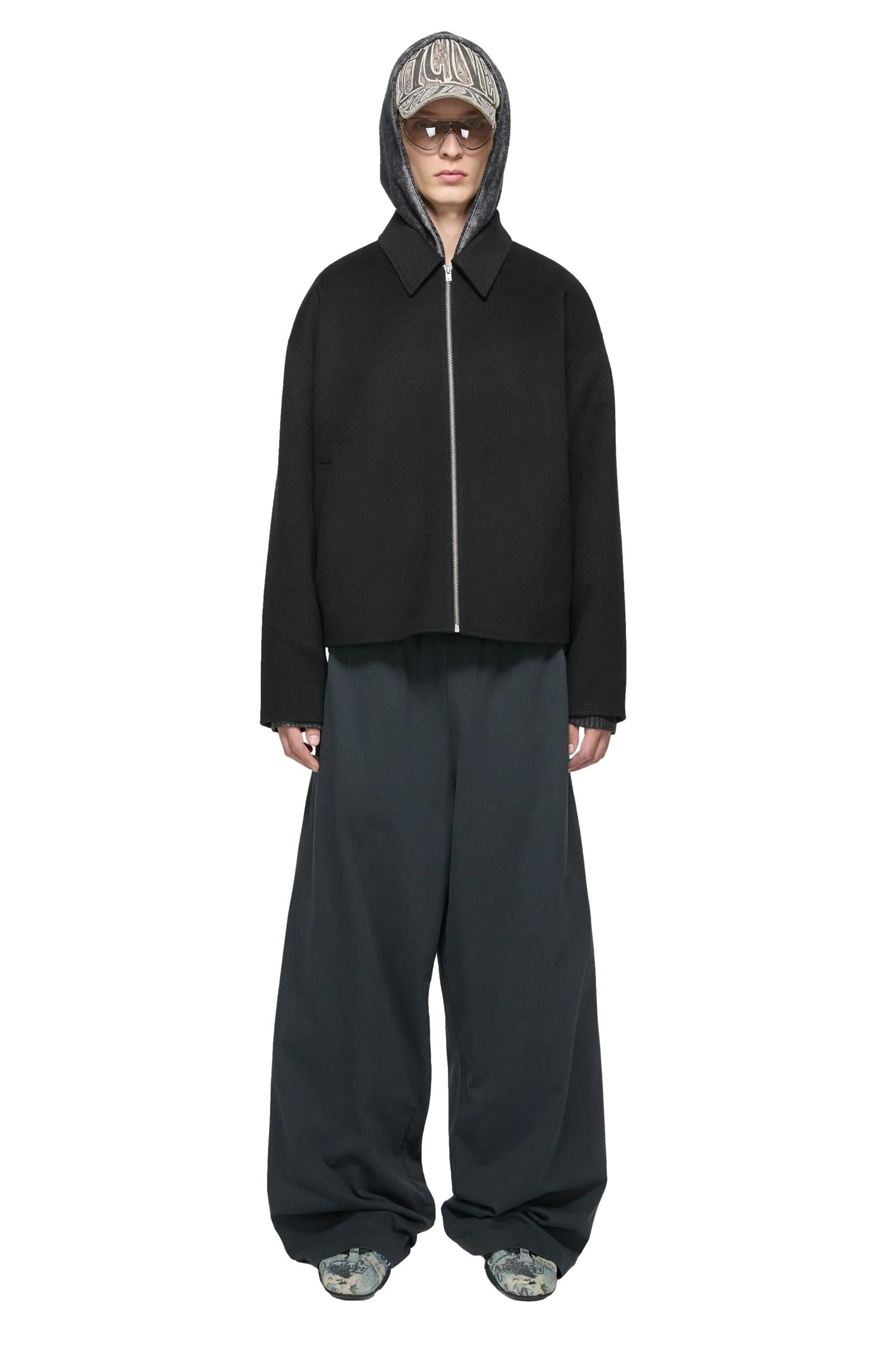 Acne Wool Zipper Jacket Jakke Sort - modostore.no