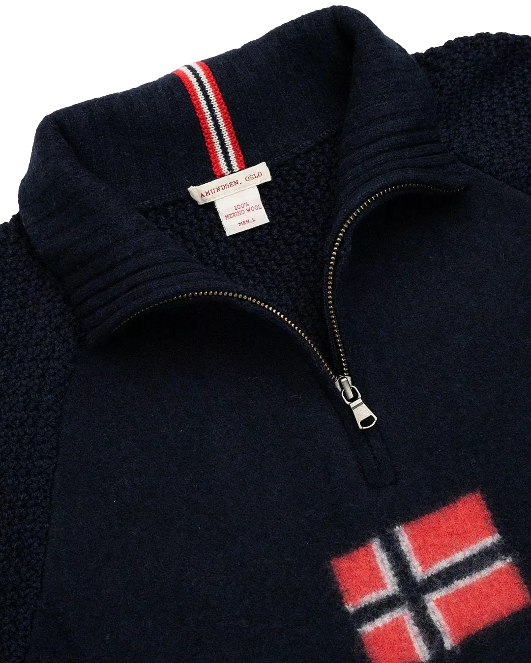 Amundsen Boiled Ski Sweater Mens W Flag Genser Marine - modostore.no