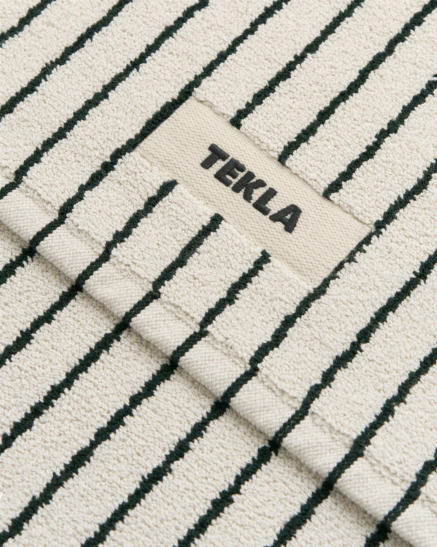 Tekla Terry Bath Mat Racing Green Badematte Hvit Og Grønn